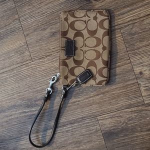 Coach logo wristlet